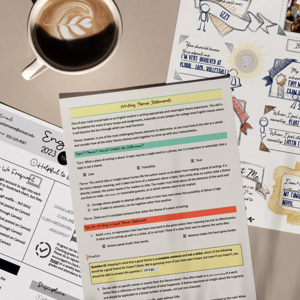 Even when teaching summer school you need the traditional first day materials. This Back to School bundle includes an editable infographic syllabus and all about me activity.