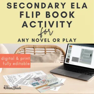 Resource title: Secondary ELA Flip Book Activity for Any Novel or Play. Digital & Print. Fully editable. This resource is an excellent one to use throughout the school year, but can easily be done as part of your AP Lit exam review in April.