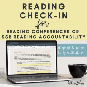 Independent Reading Activities: Reading Check-In for Reading Conferences or SSR Reading Accountability. Digital and print. Fully editable.
