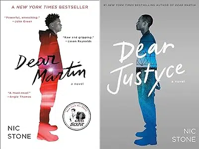 Image of book covers for Dear Martin and Dear Justyce by Nic Stone.