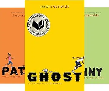 Image of three book covers from the Track book series by Jason Reynolds.