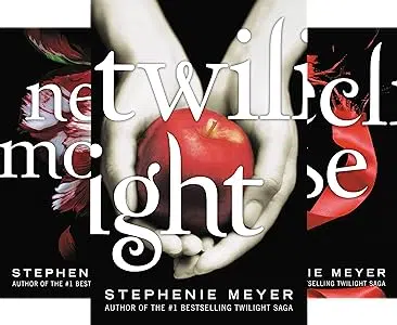 Image of three book covers from the Twilight book series by Stephenie Meyer.