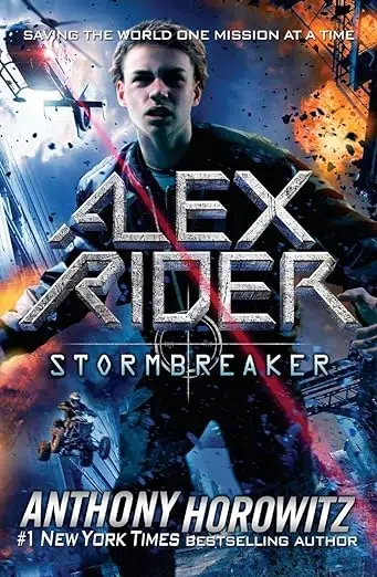 Book cover: Male teen running from explosion while being tracked by helicopter.