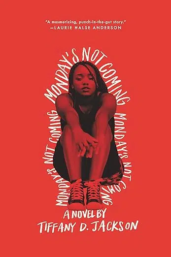 Book cover: black and white photo of Black teen with braids wearing hightop sneakers.