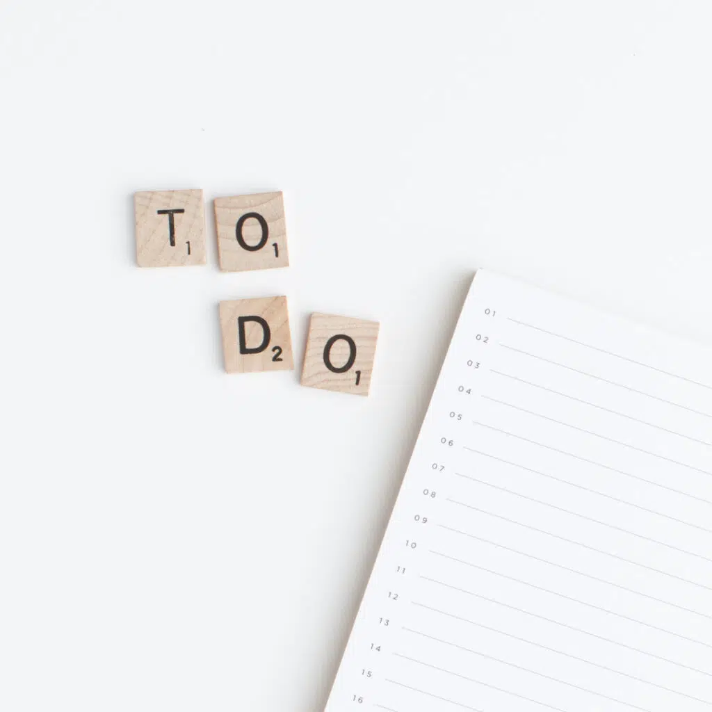 Scrabble tiles spelling "TO DO."