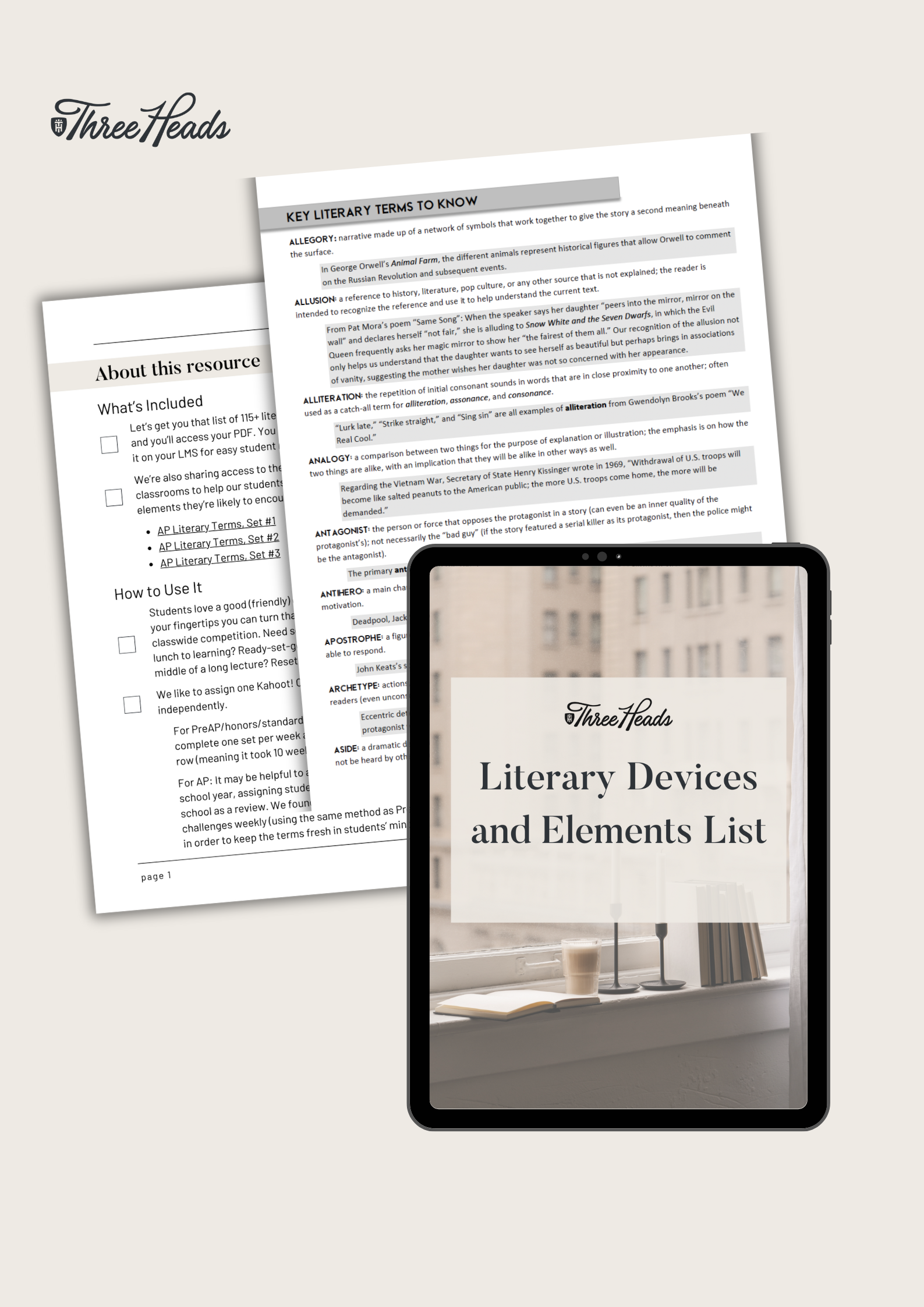 Literary Terms Opt-In - Three Heads