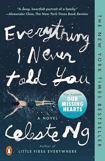 Book cover. Image of woman swimming.