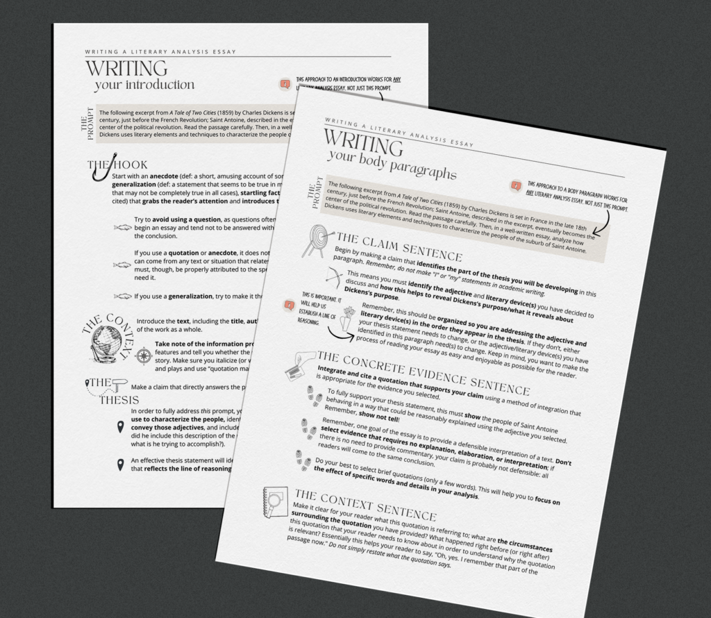 Teaching the Literary Analysis Essay: A Step by Step Guide - Three Heads