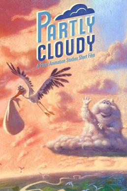 Movie poster for Pixar Animation Studio's "Partly Cloudy."