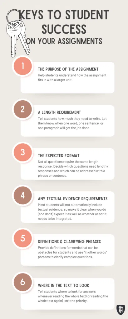 How to Make an Assignment with Clear Expectations infographic. Text included in blog post.