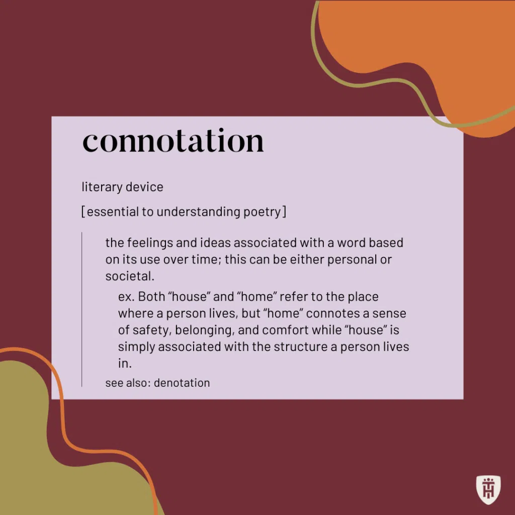 Image with definition of connotation and example. Text included in body of blog post.