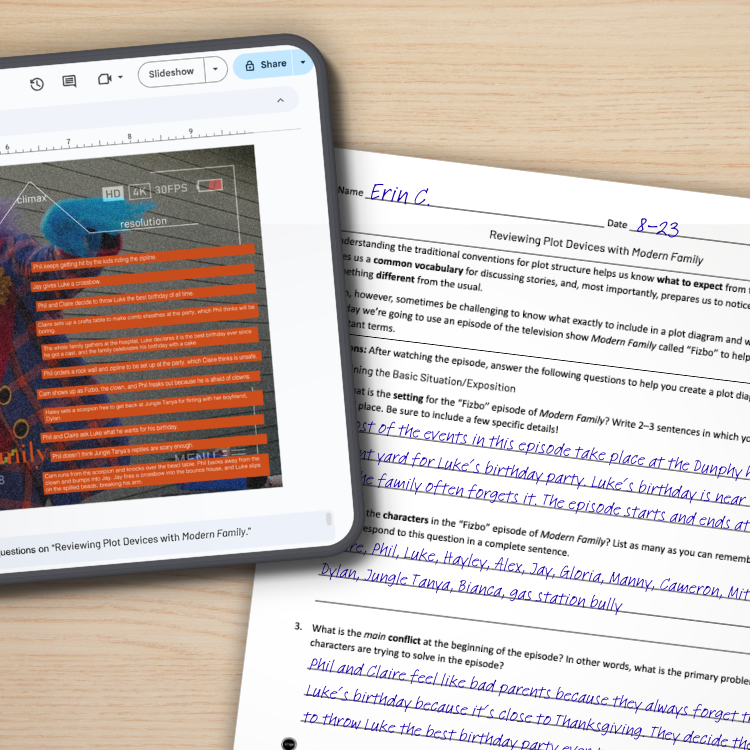 Three Heads plot unit which includes a discussion of conflict.
